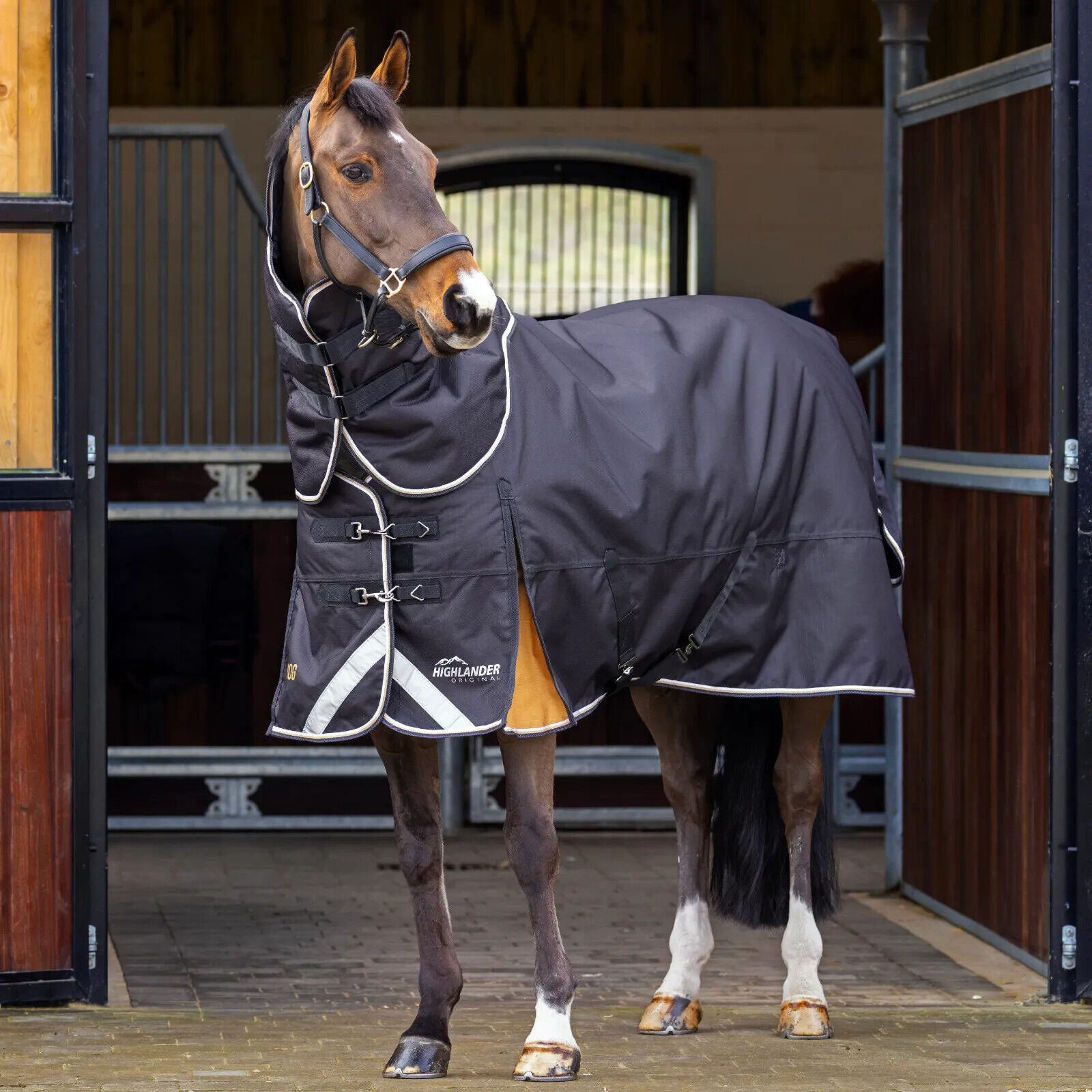 Picture of Shires Highlander Plus 200g Turnout Rug & Neck Set, Mediumweight, 1200d