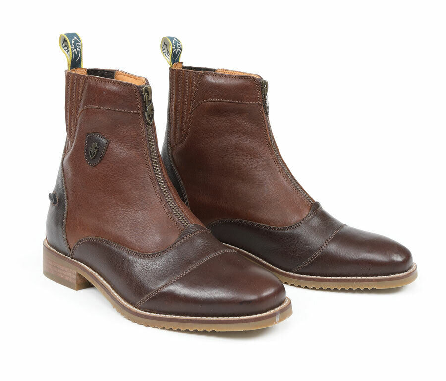 Picture of Shires Moretta Ladies Viviana Zip up Short Paddock Boots | Black/Chestnut
