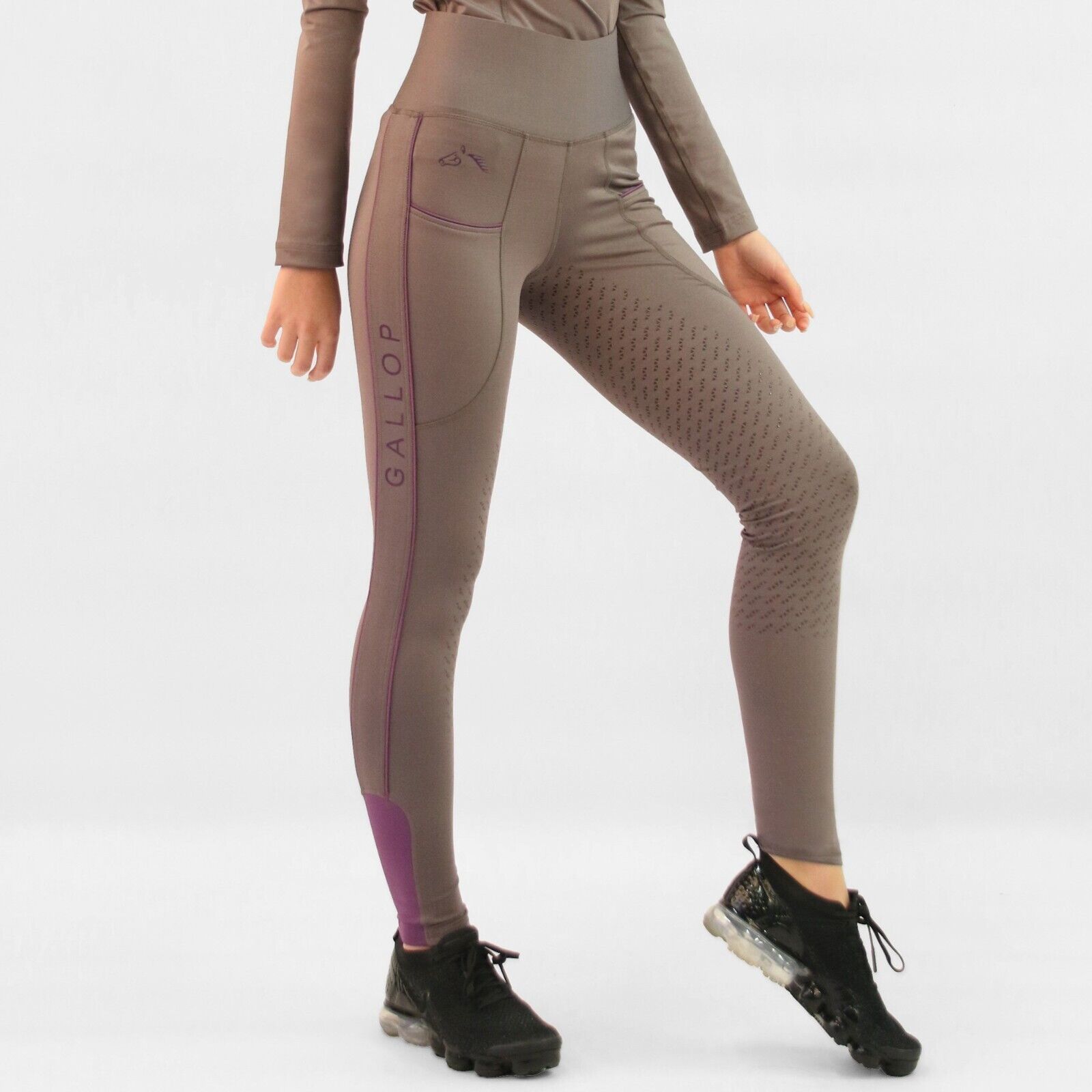 Picture of Ladies Pull On Riding Tights, Gallop High-Waist Noex Full Silicone Seat Tights