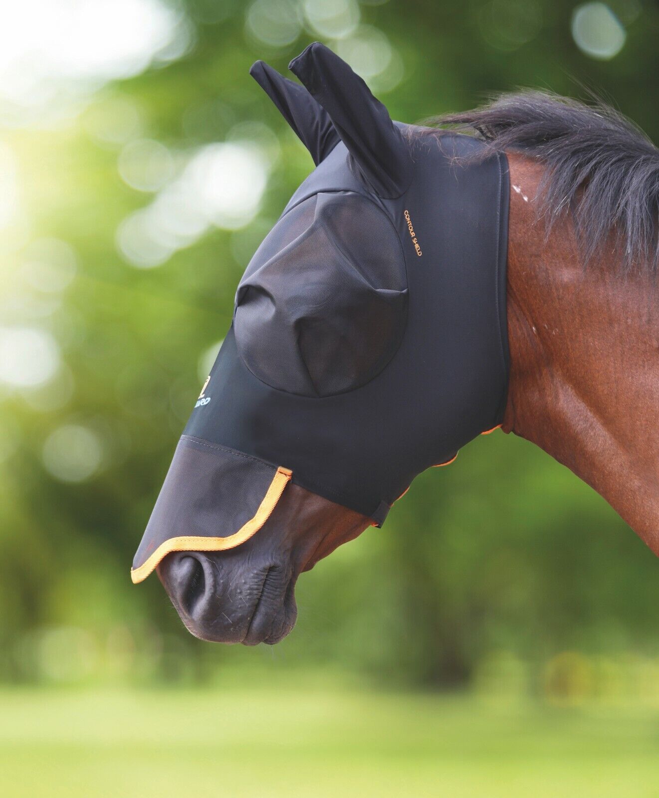 Picture of Shires Flyguard Stretch Horse/Pony Fly Mask UV Protection with Ears & Nose