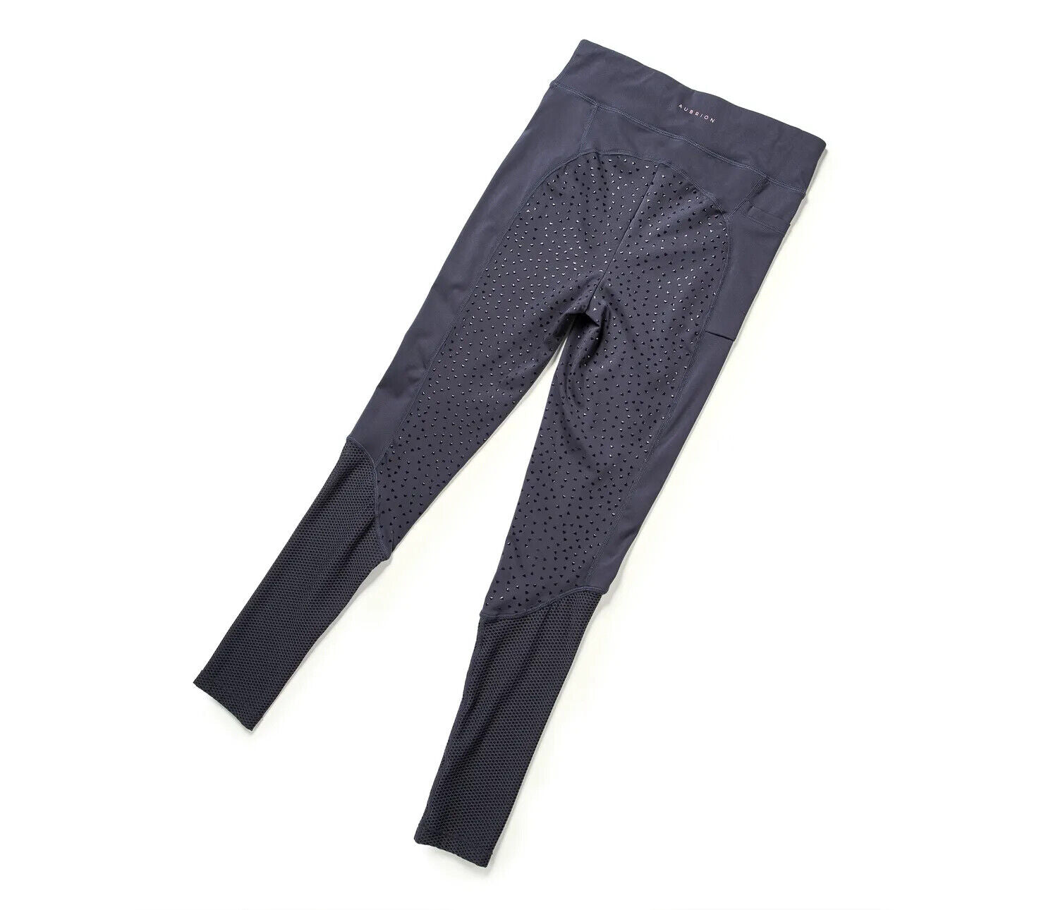 Picture of Shires Aubrion Rhythm Mesh Riding Tights - Young Rider | Olive, Navy | Age 7-16