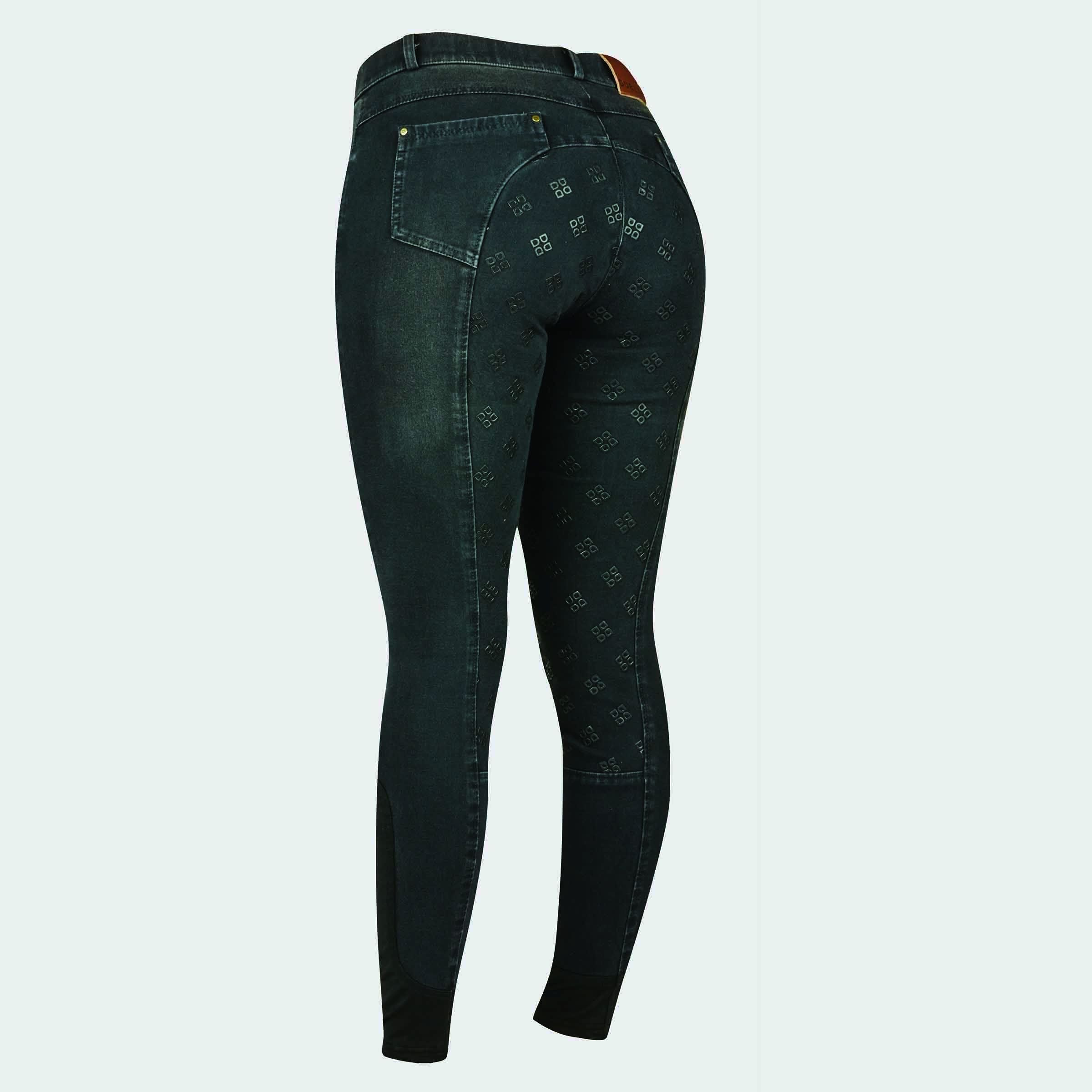 DUBLIN BREECHES SHONA FULL GRIP SILICONE PRINT DENIM, Womens, 2 Colours, 26"-38"