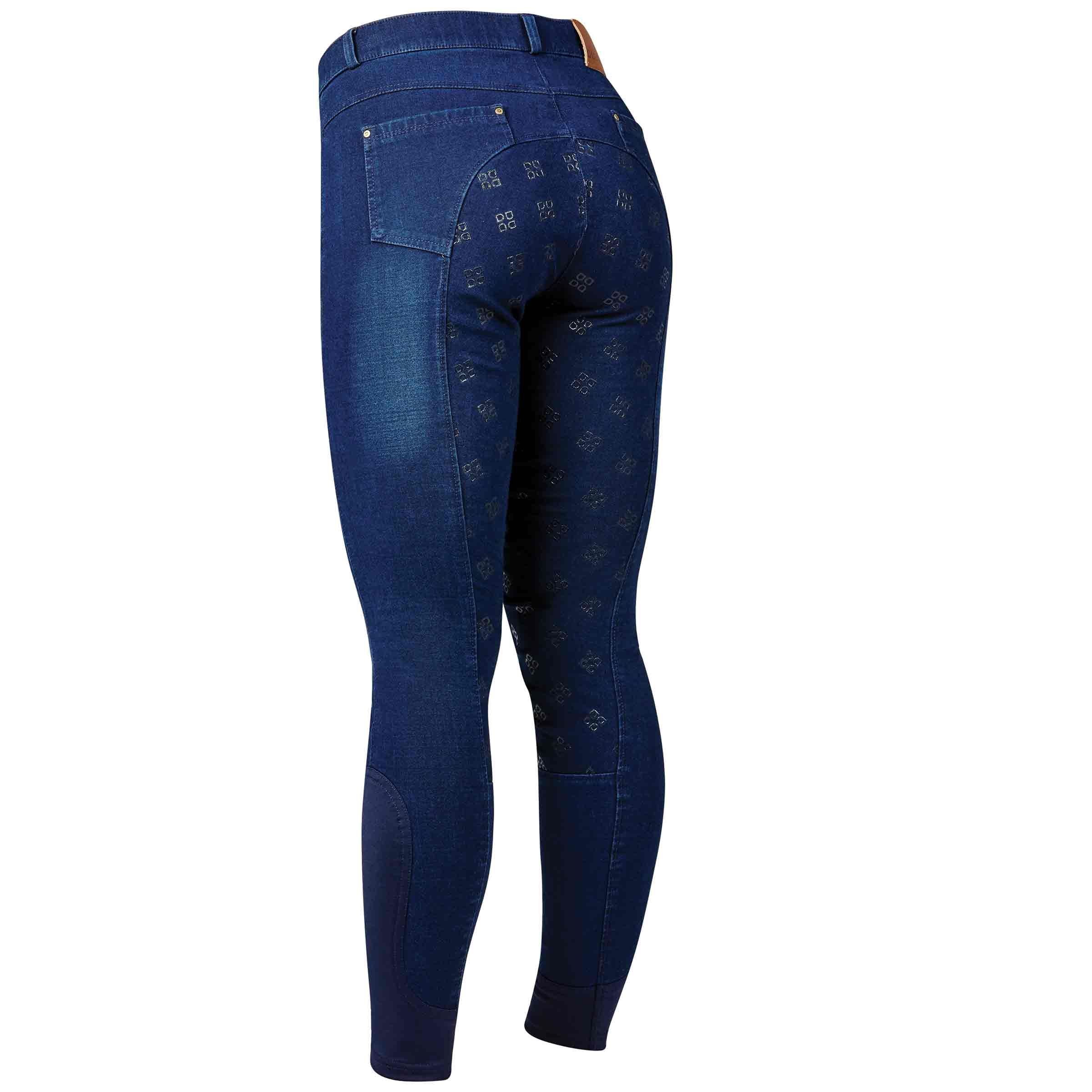 DUBLIN BREECHES SHONA FULL GRIP SILICONE PRINT DENIM, Womens, 2 Colours, 26"-38"