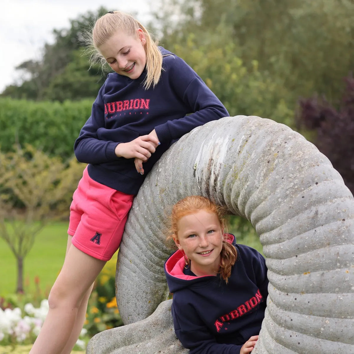 Shires Aubrion Young Riders Serene Hoodie, Childs, Navy, Ages 7-14