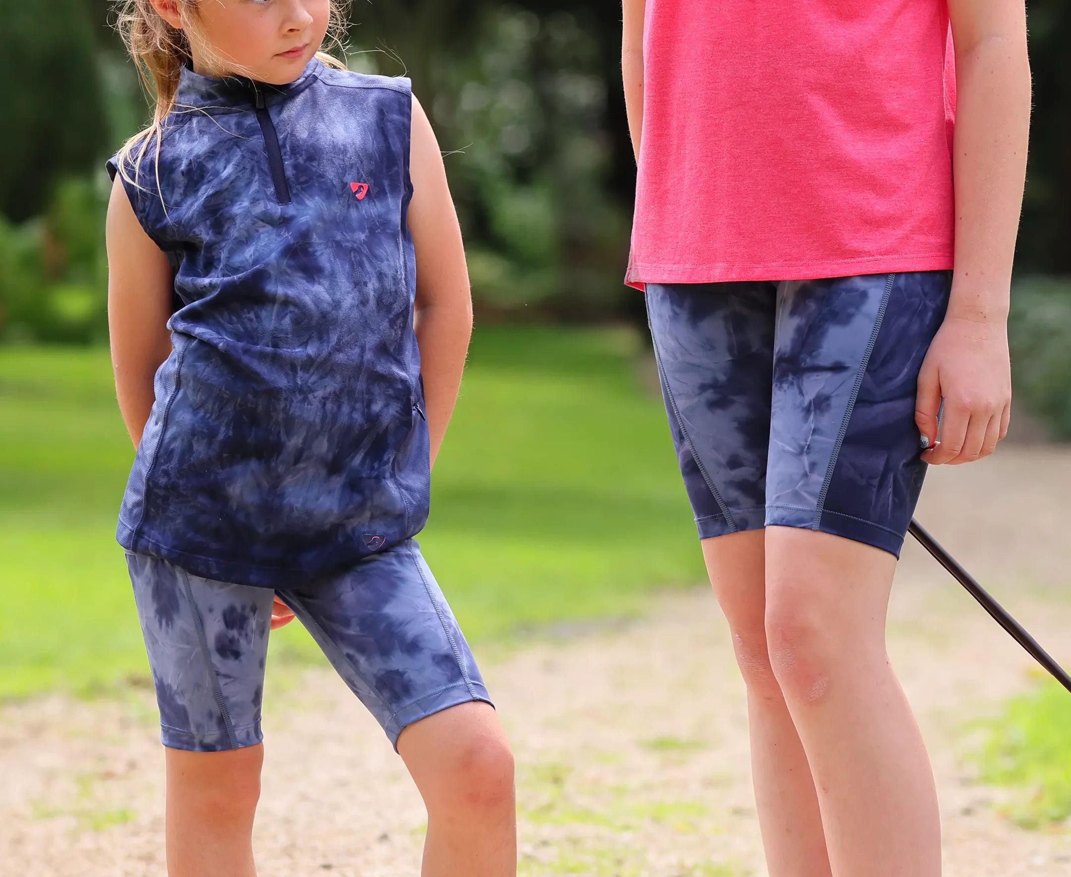 Shires Aubrion Young Rider Non-Stop Shorts , Childs, Navy Tie Dye, Age 7-14 yrs