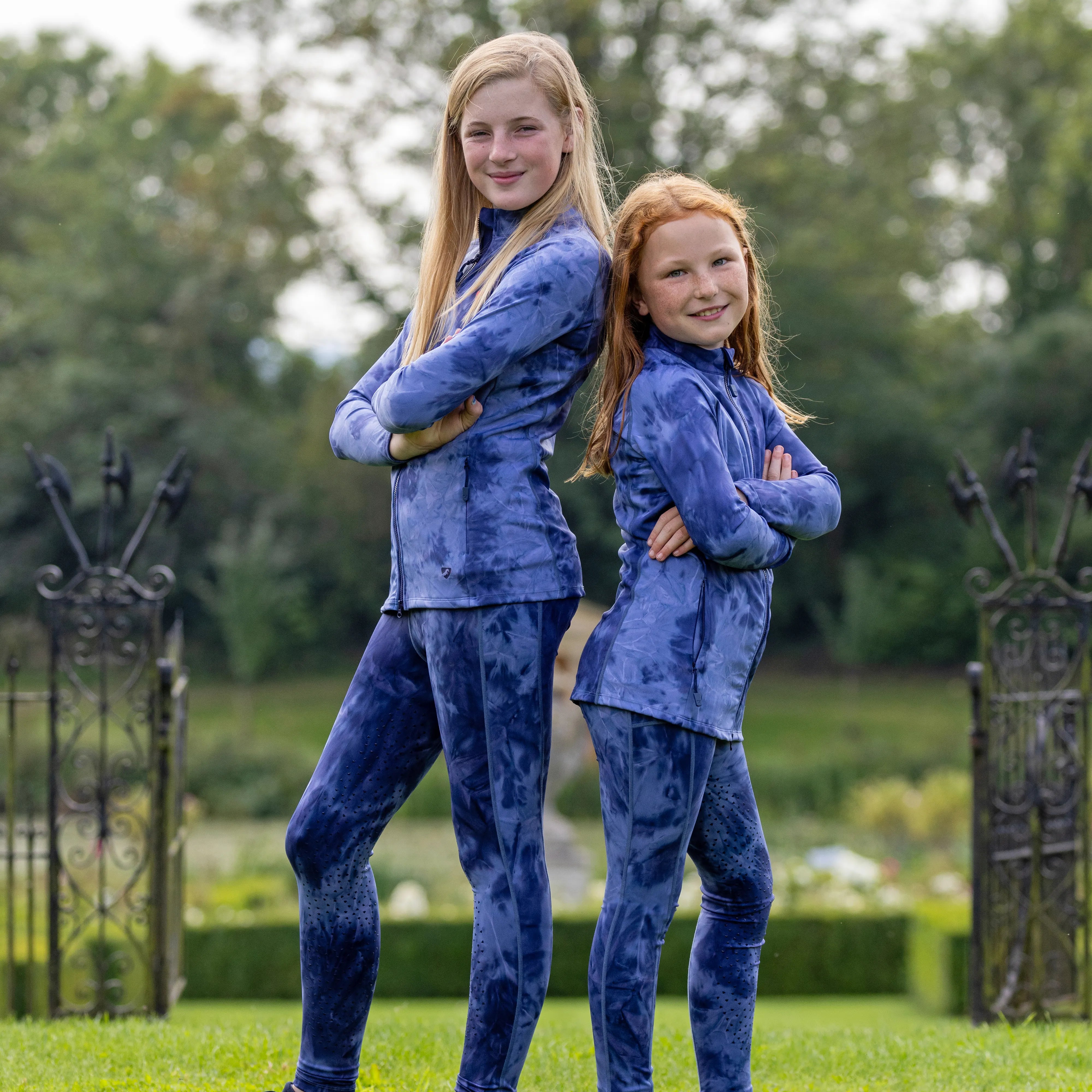 Shires Aubrion Young Riders Non-Stop Jacket, Top, Childs, Navy Tie Dye Ages 7-14