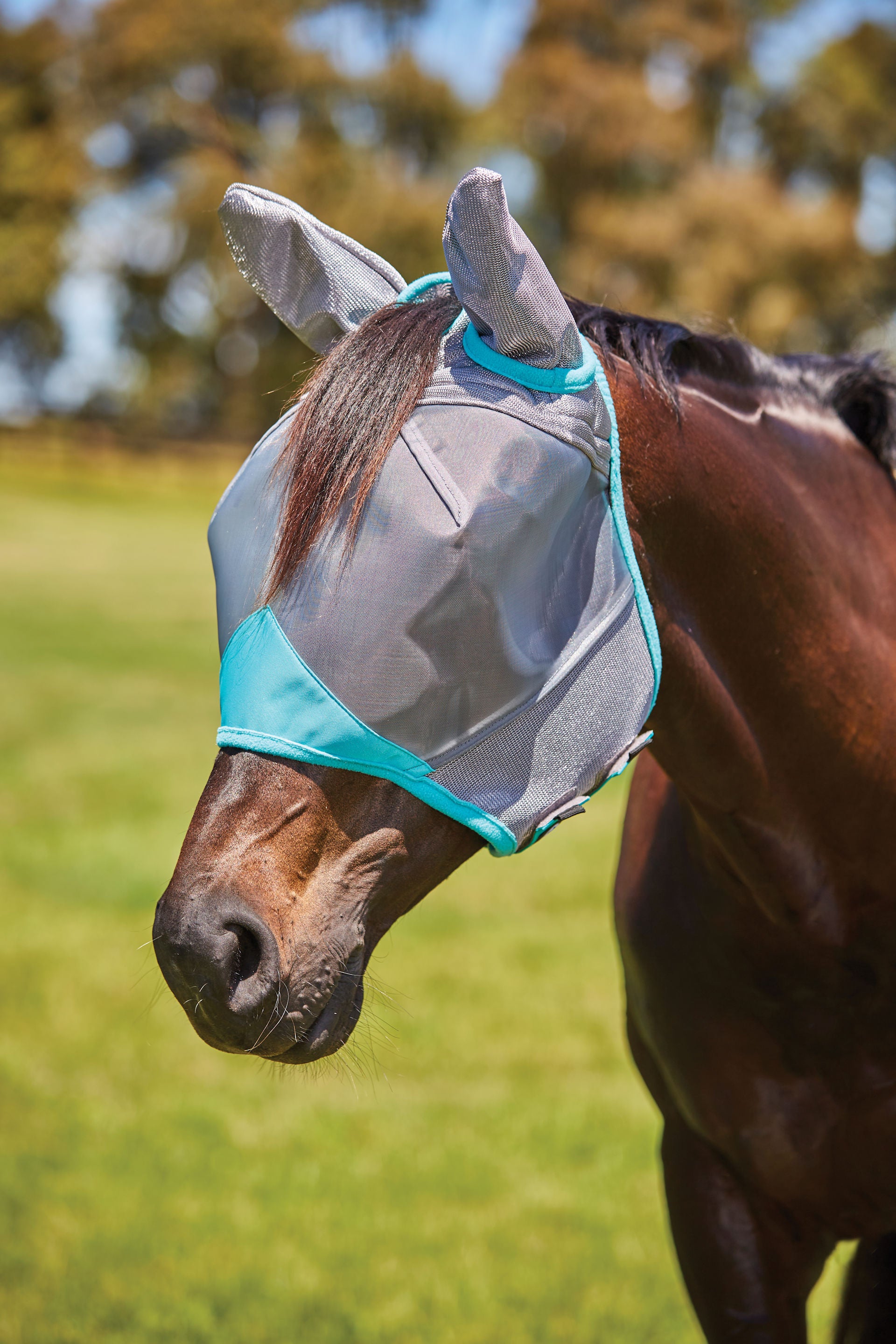 WeatherBeeta ComFiTec Deluxe Fine Mesh Fly Mask with Ears,  UV Protect