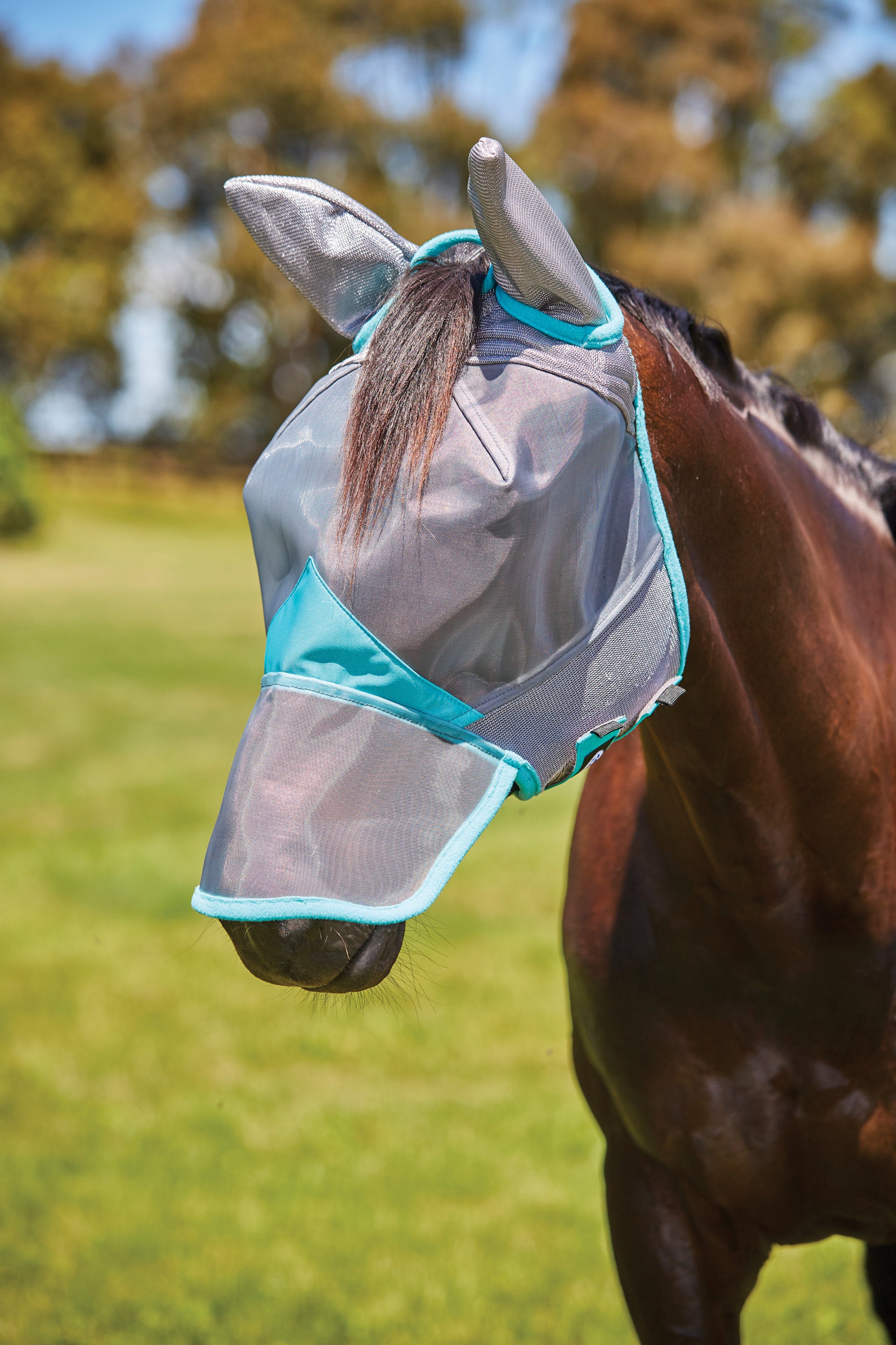 WeatherBeeta ComFiTec Deluxe Fine Mesh Fly Mask with Ears & Nose, UV Protect