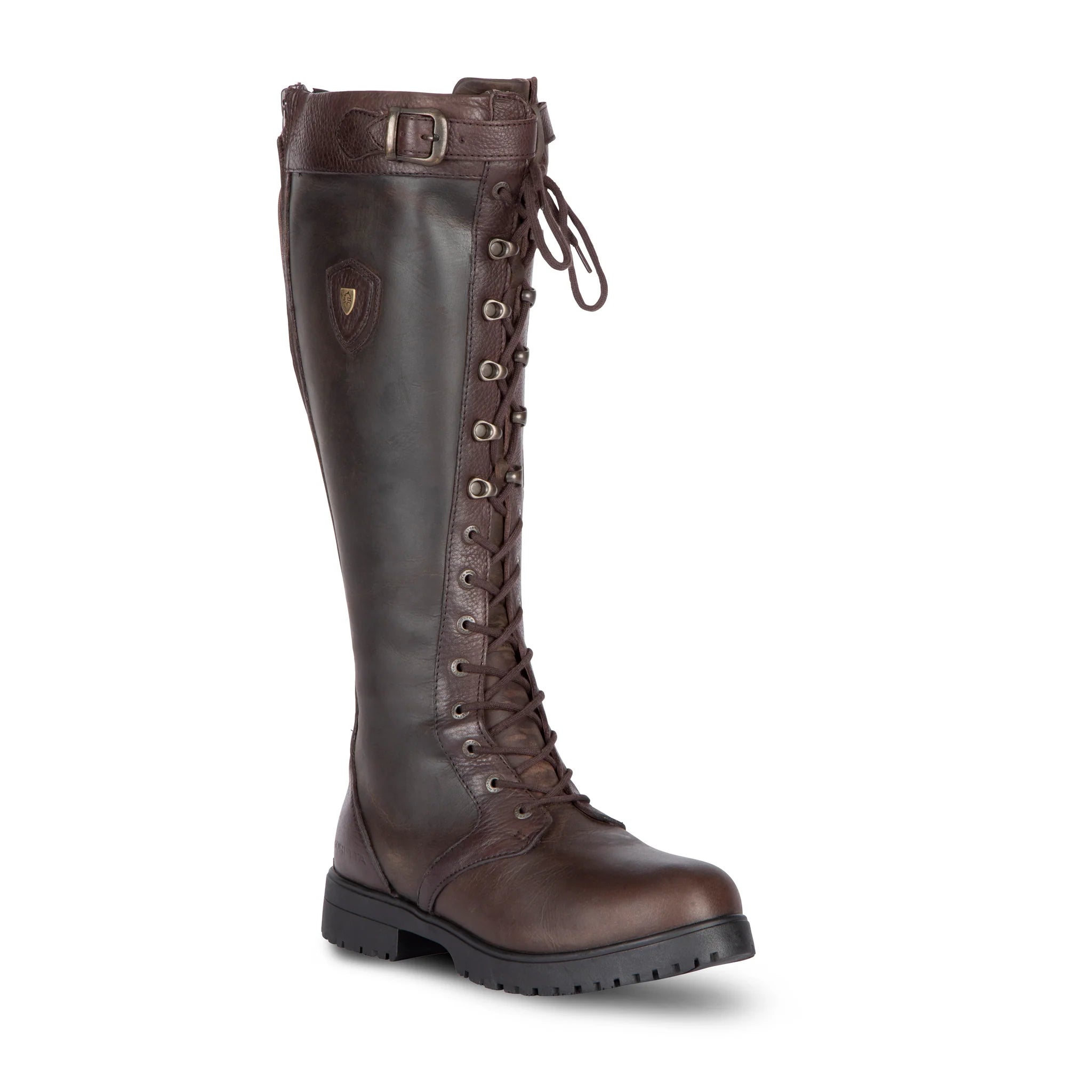 Shires Moretta Teramo Lace Country Boots, Waterproof, Zip Fastening, Brown