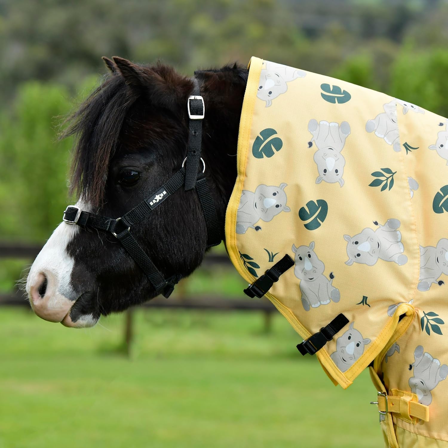 Saxon 180g Full Neck Combo Pony Turnout Rug,  Mediumweight, Rhino Design