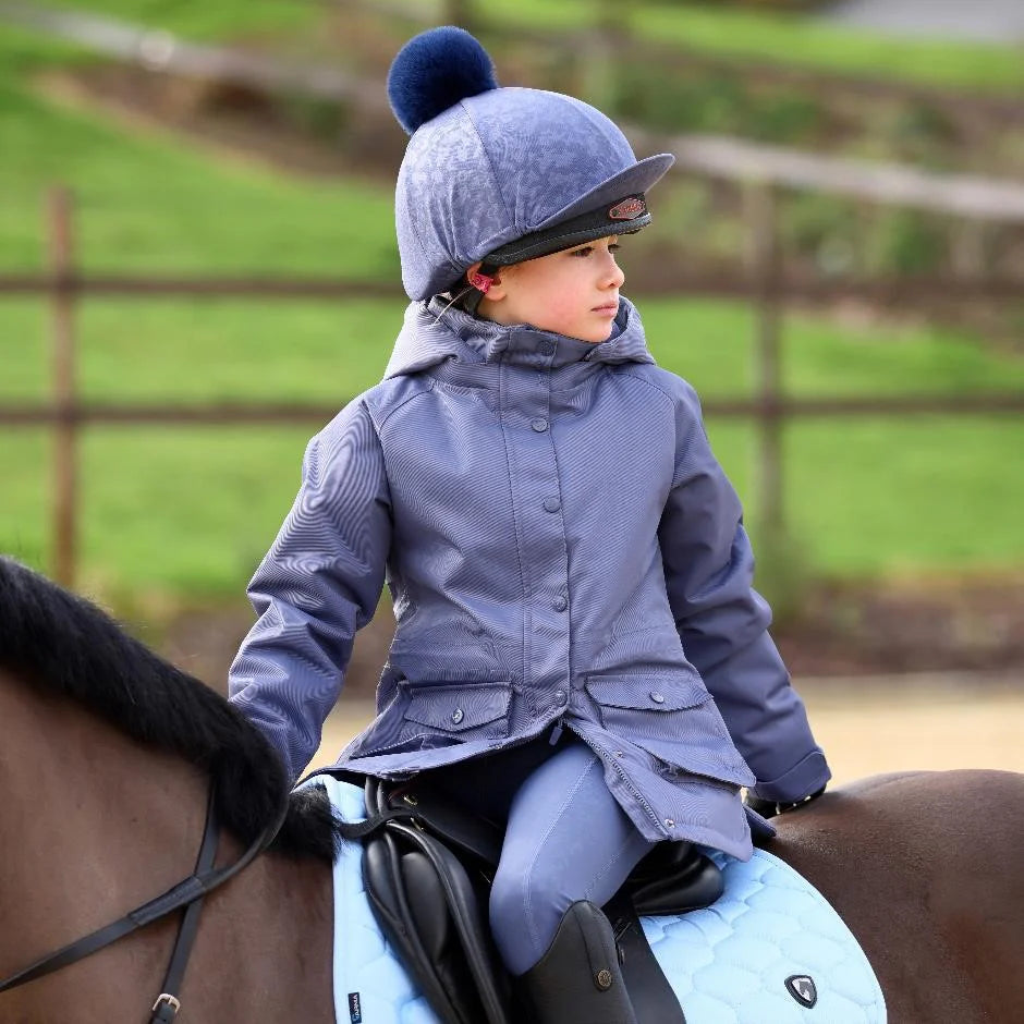 Shires Aubrion Palisade Coat - Young Rider, Waterproof, Childs Ages 7-14, Blue