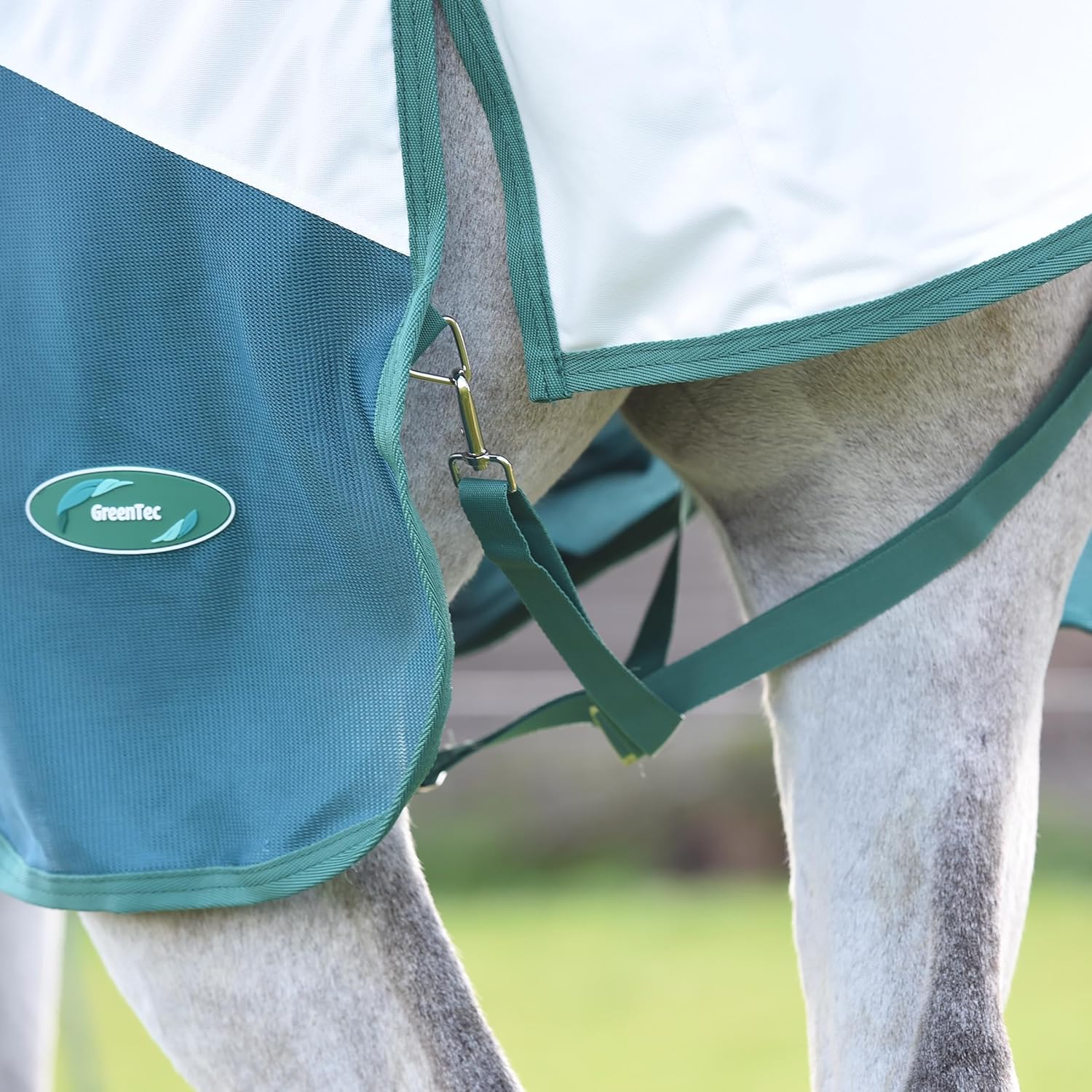 WeatherBeeta Green-Tec Airflow Mesh Fly Rug Combo Neck, White/Dragonfly Blue