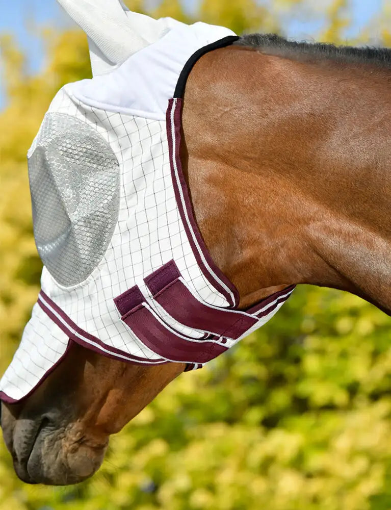 WEATHERBEETA Hybrid Seasons Fly Mask, Horse/Pony, UV Block, Ears & Nose Cover