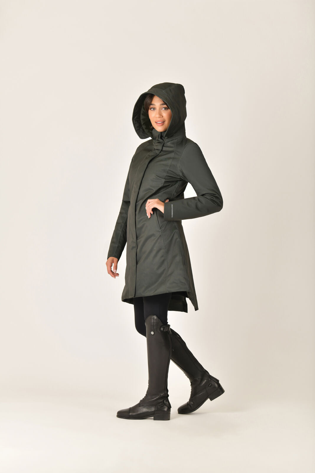 WEATHERBEETA ALL PURPOSE WATERPROOF LONGLINE EQUESTRIAN JACKET, COAT DETACH HOOD
