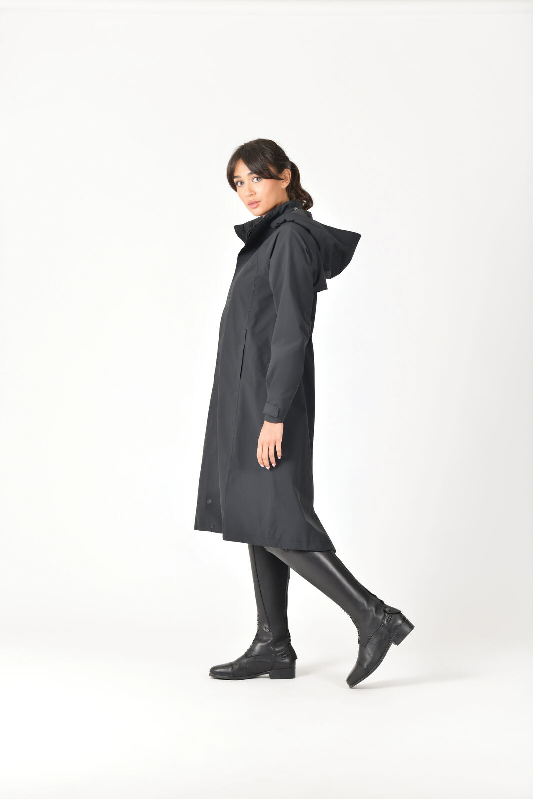 WEATHERBEETA WINDBREAKER LONGLINE RIDING JACKET, WATERPROOF COAT, WITH HOOD