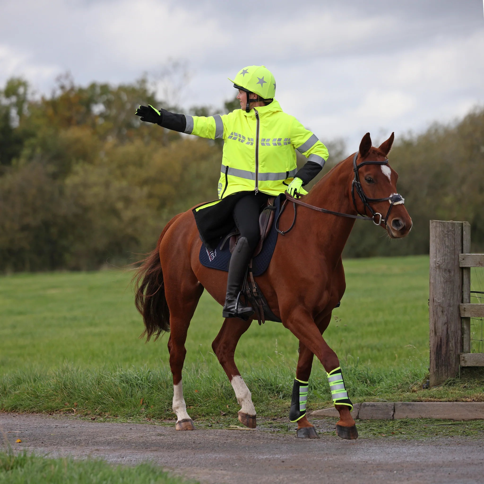 Shires EQUI-FLECTOR® All Weather Robe/Coat, Yellow, Waterproof,