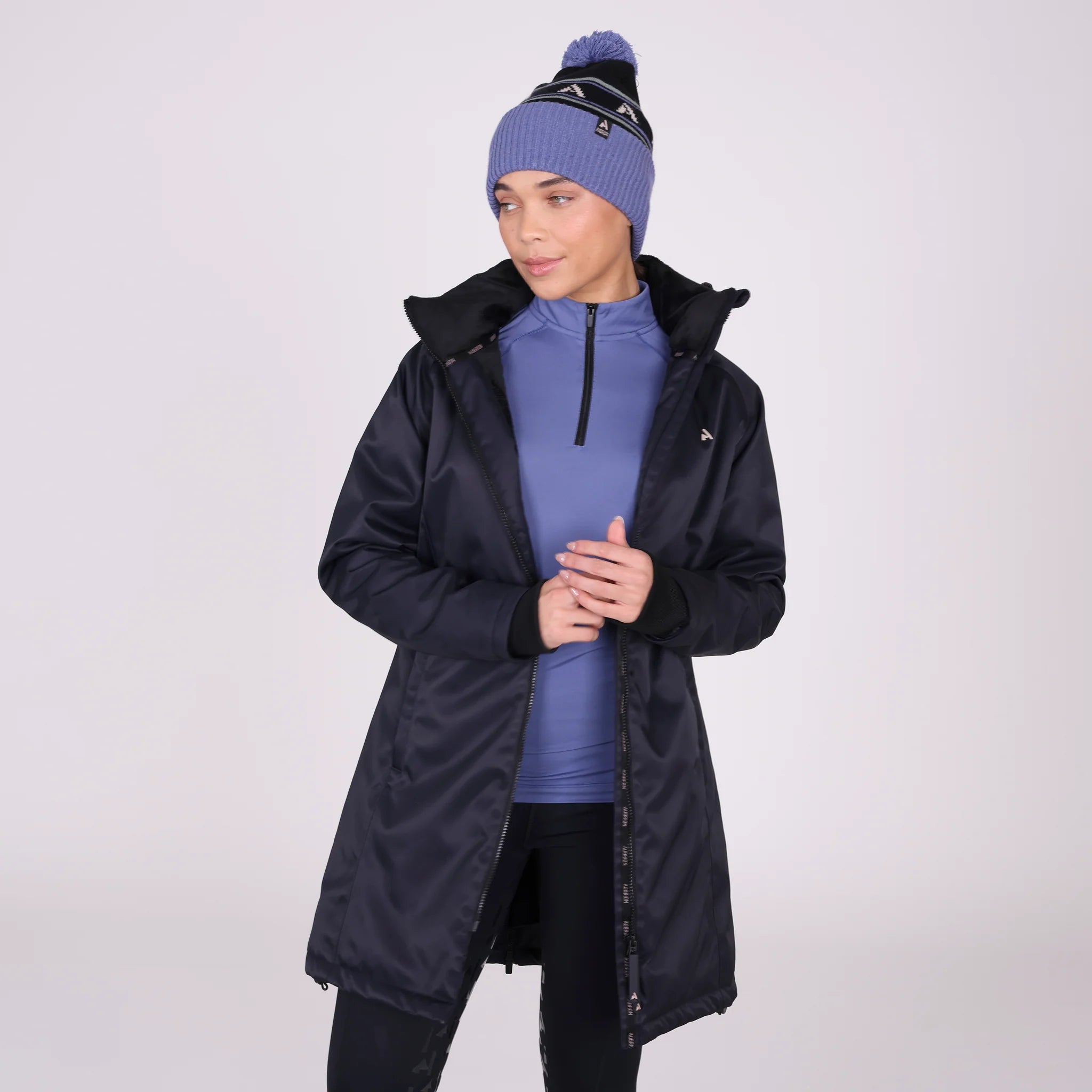 Shires Aubrion React Mid Length Coat, Ladies, Waterproof, Detachable Hood,