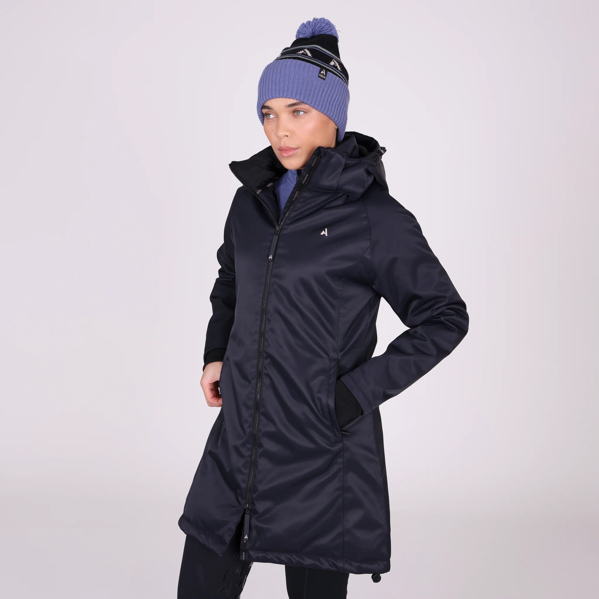Shires Aubrion React Mid Length Coat, Ladies, Waterproof, Detachable Hood,