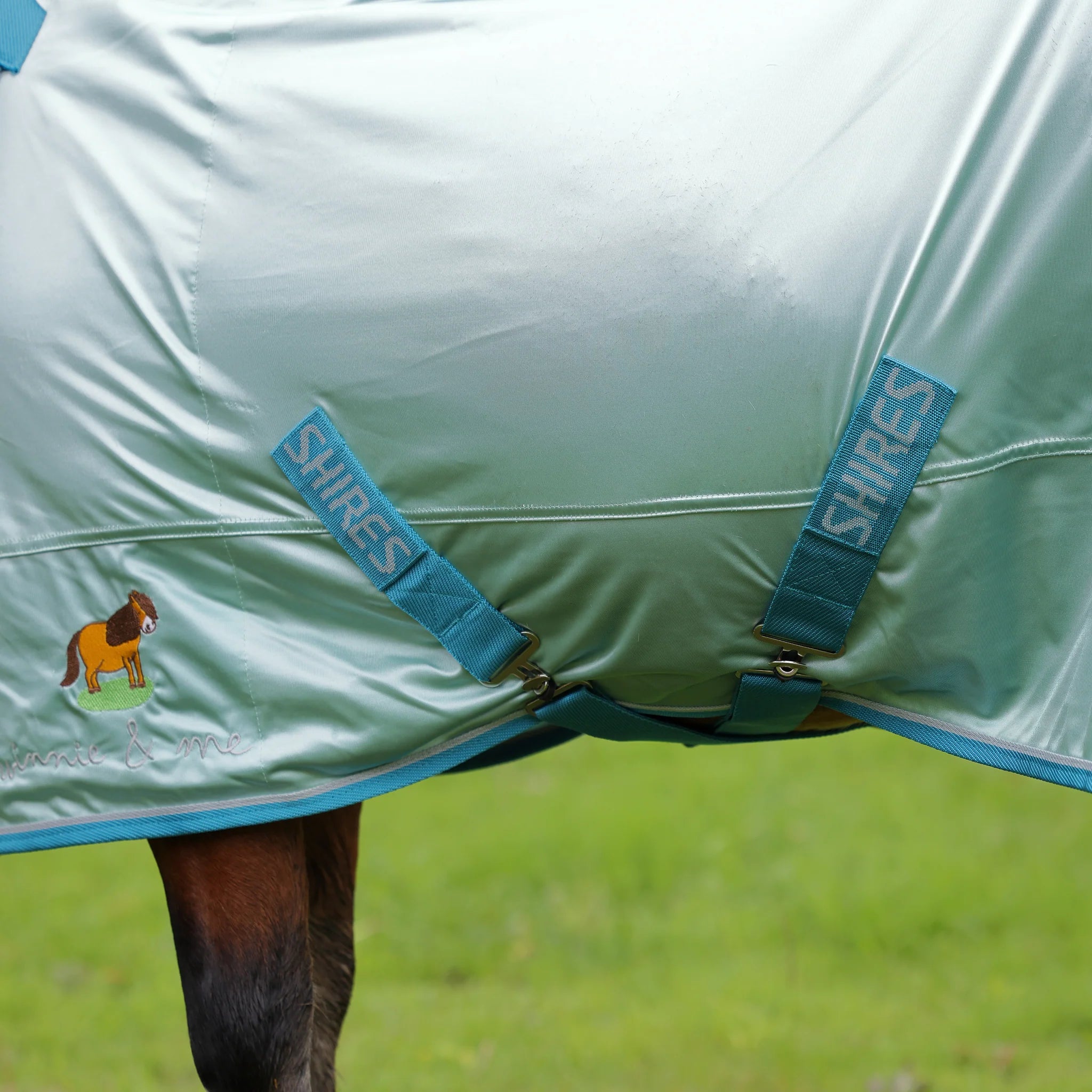 Shires Winnie & Me Fly Combo Pony Rug, 3'6"-5'3", Light Blue, 80% UV