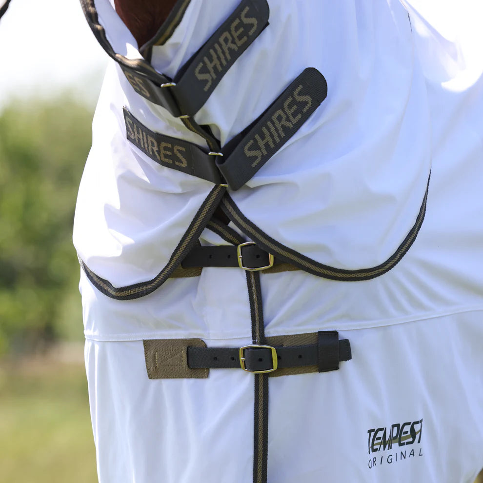 Shires Tempest Original Fly Rug & Neck Set. White, 5'6" - 7'3" UV Protection
