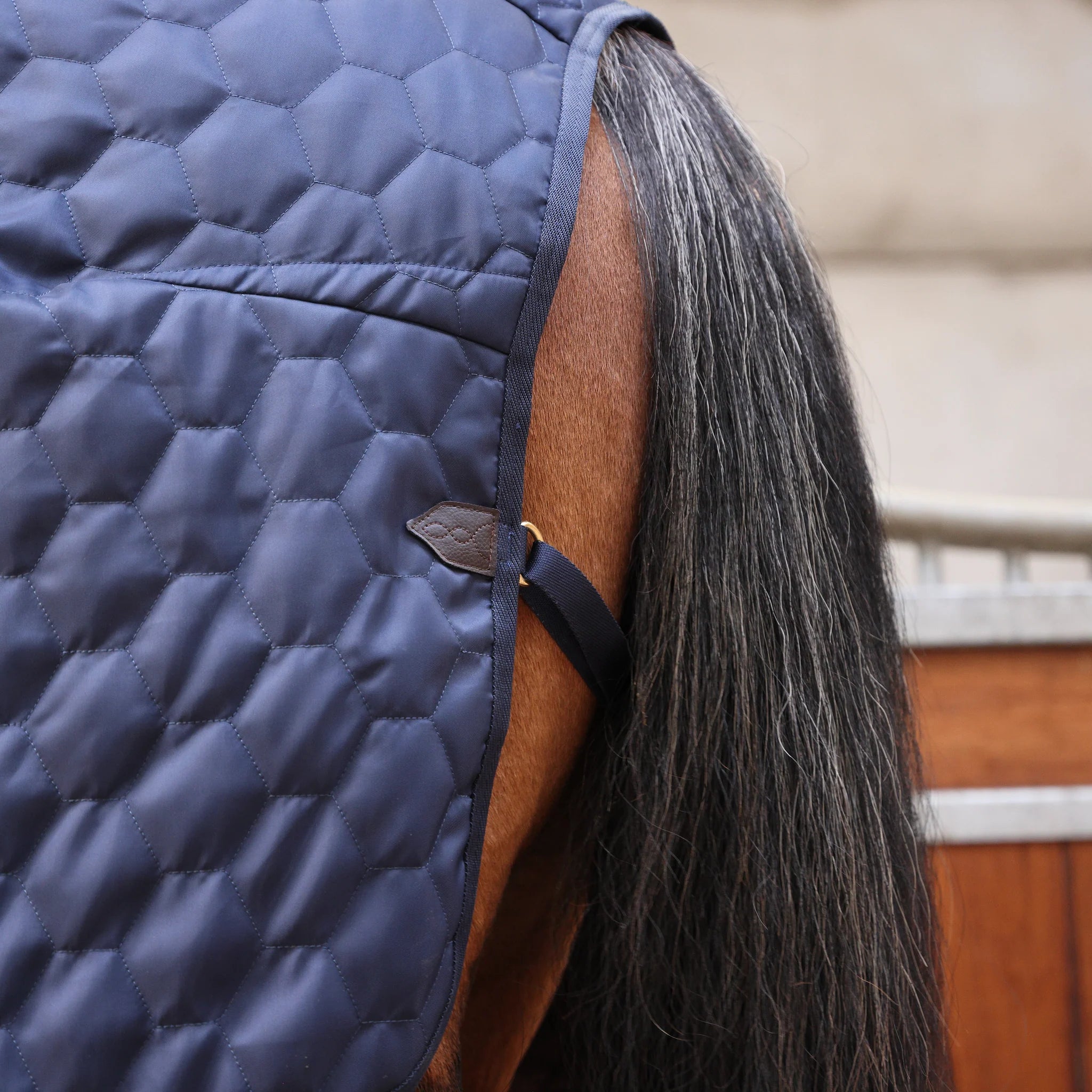Shires Deluxe Quilted Show/Travel/Stable Rug, Navy, 5'6"-7'3"