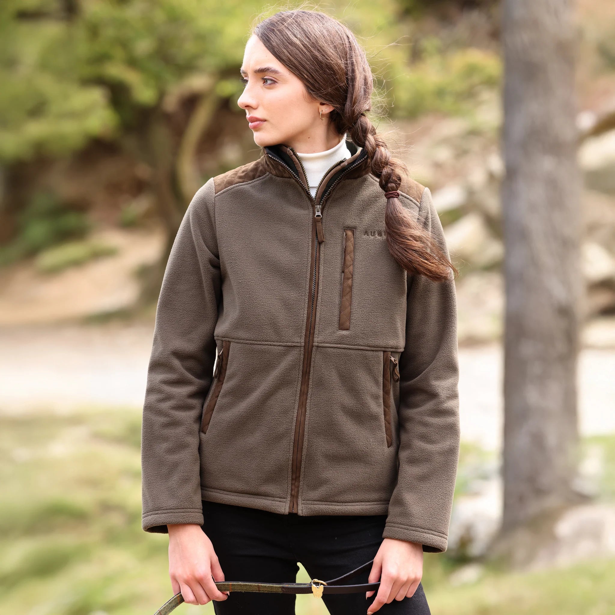 Shires Aubrion Heritage Full Zip Fleece Jacket - Unisex, Showerproof,