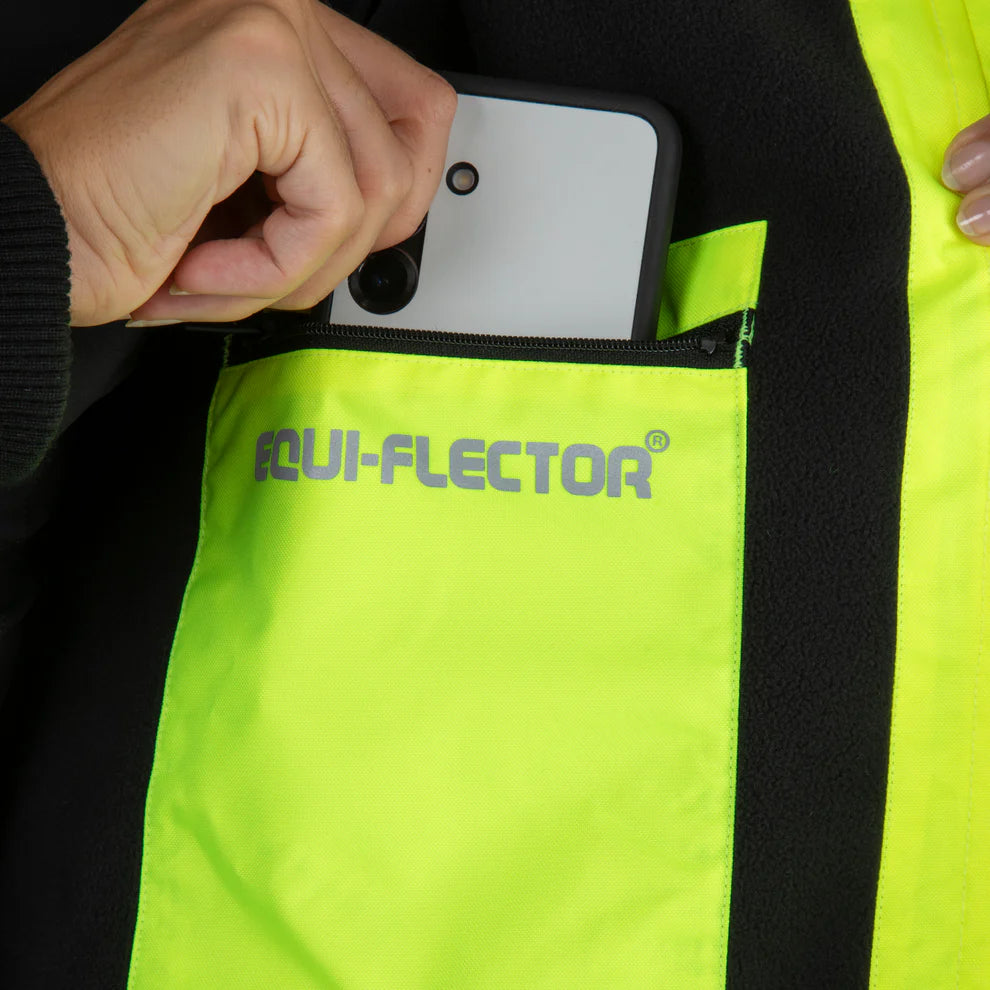 Shires EQUI-FLECTOR® Womens Jacket Coat, Waterproof, Flourescent Yellow, 7 Sizes.