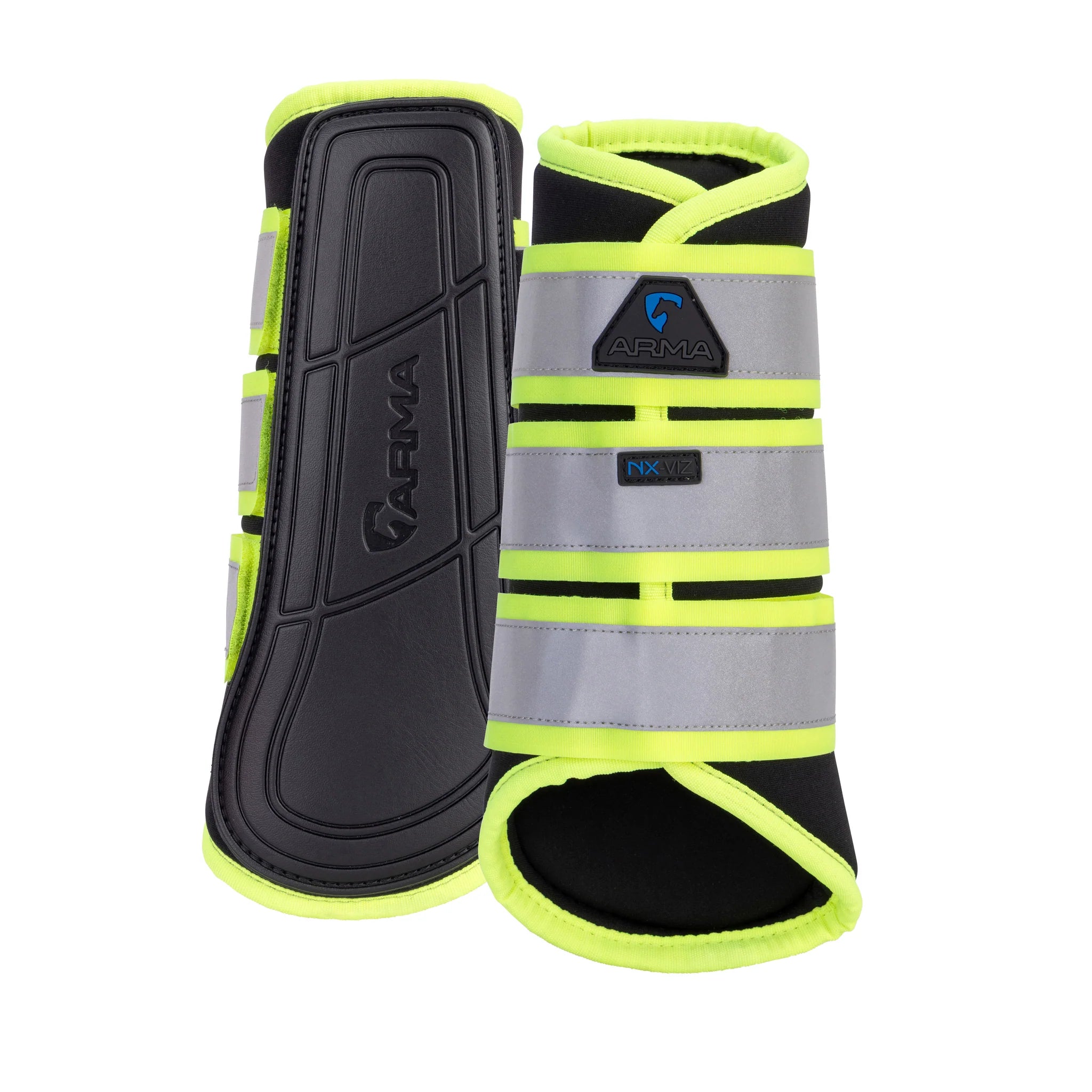 Shires ARMA EQUI-FLECTOR® Brushing Boots, Hi Viz Brushing Boots, 2 Colours