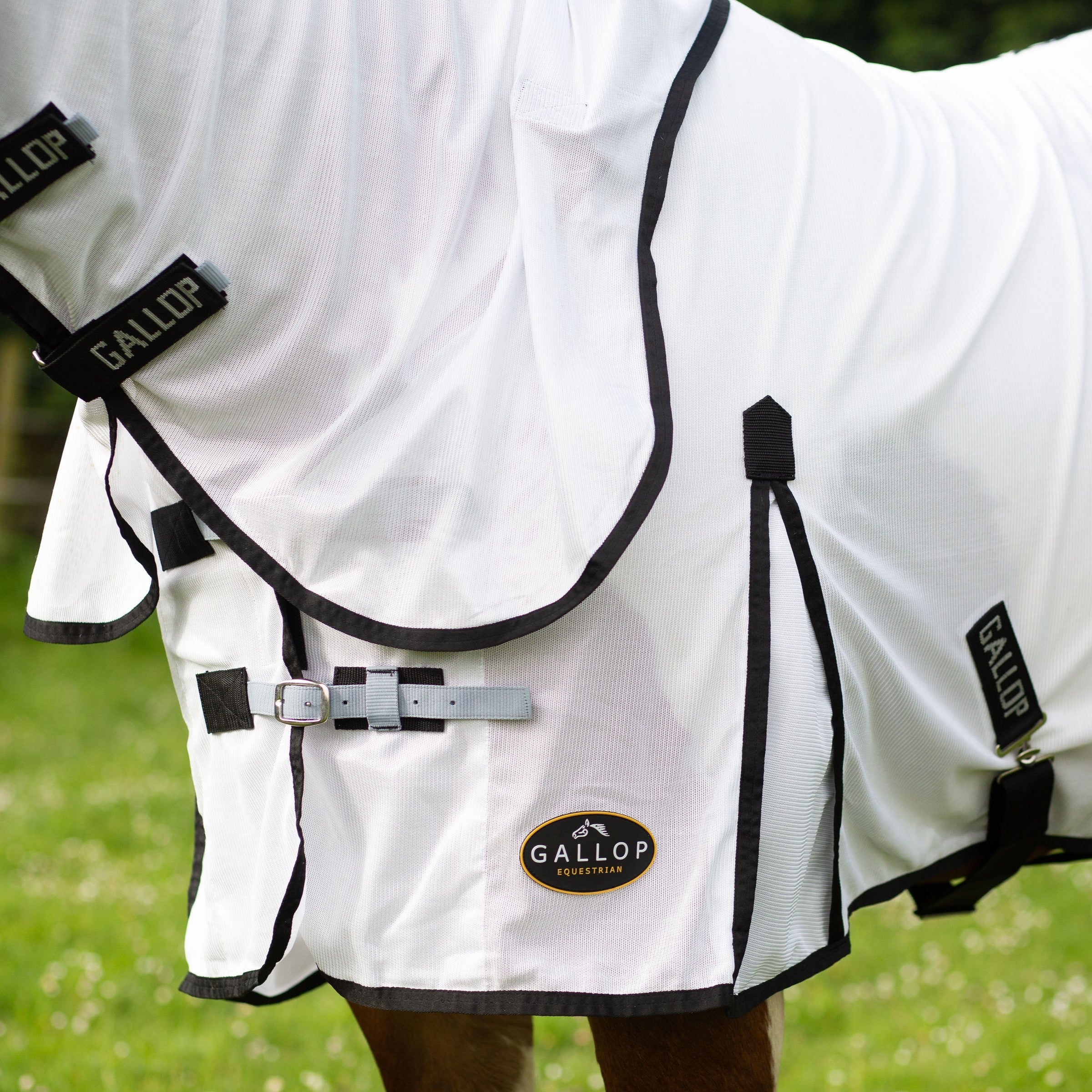 Gallop Fly Mesh Dual Fly Rug and Neck Set, 4'9"-7'0", White,