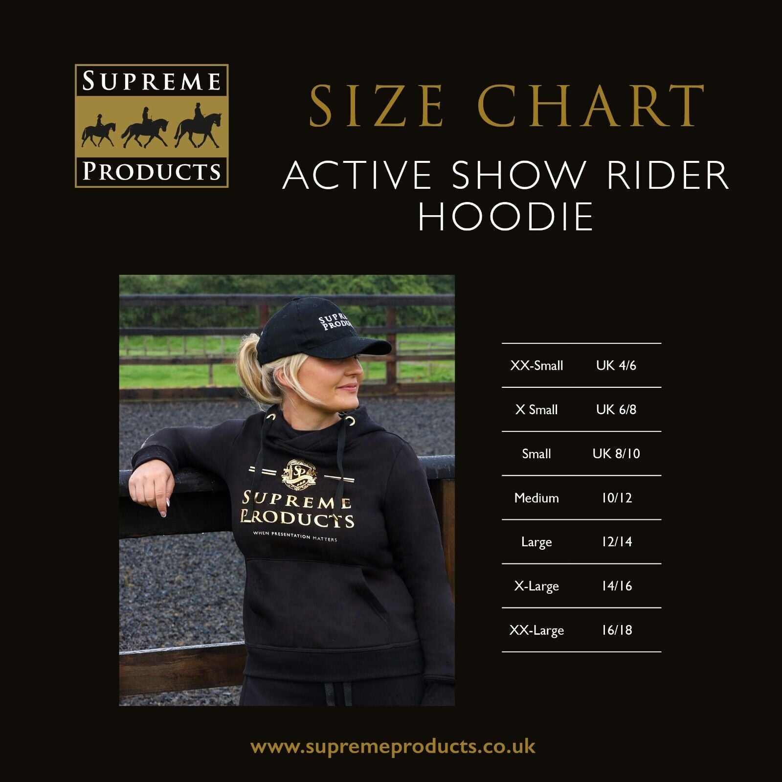 Supreme Products  Ladies Hoodie, Active Show Rider Athletic, Equestrian, XXS-XXL