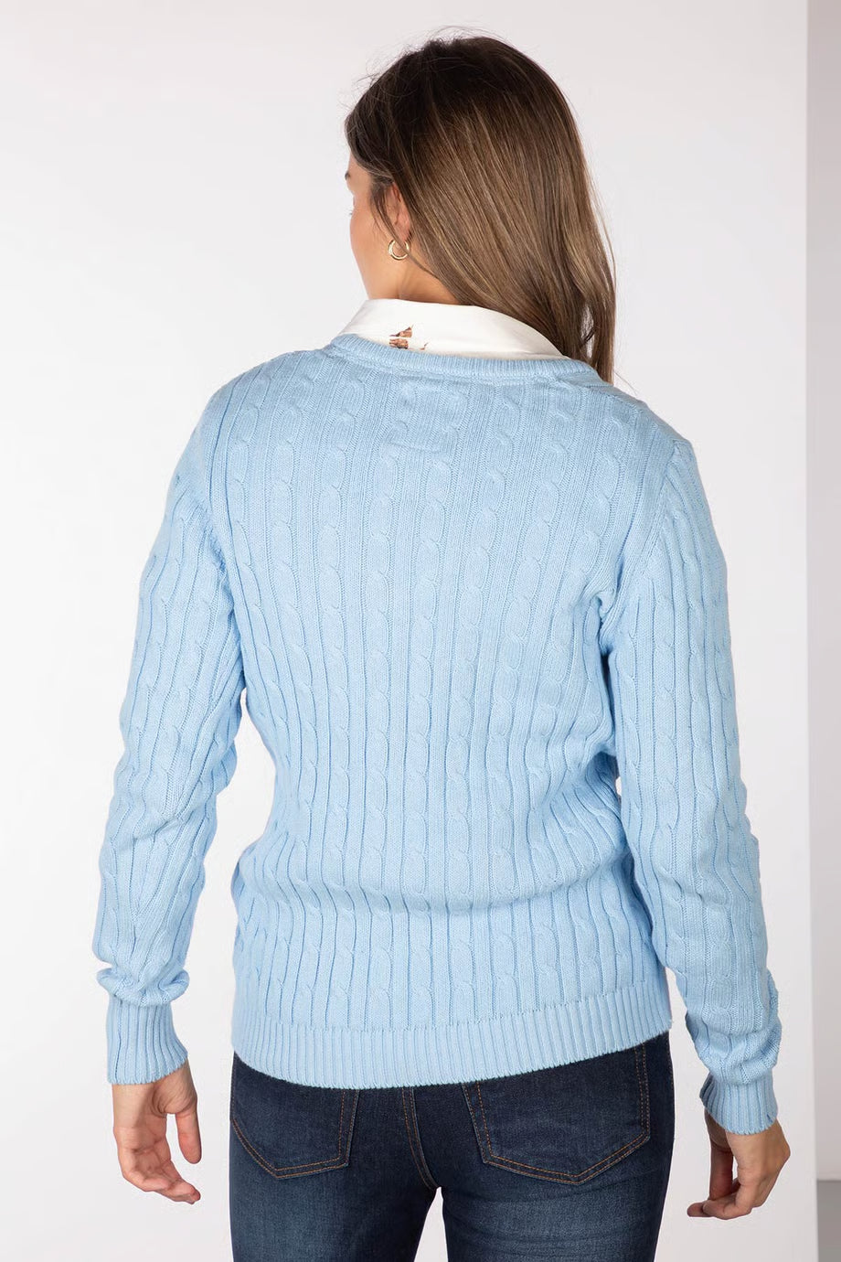 Rydale Rydale Ladies V Neck Cable Knit Jumper - Emma, 8 Colour Options