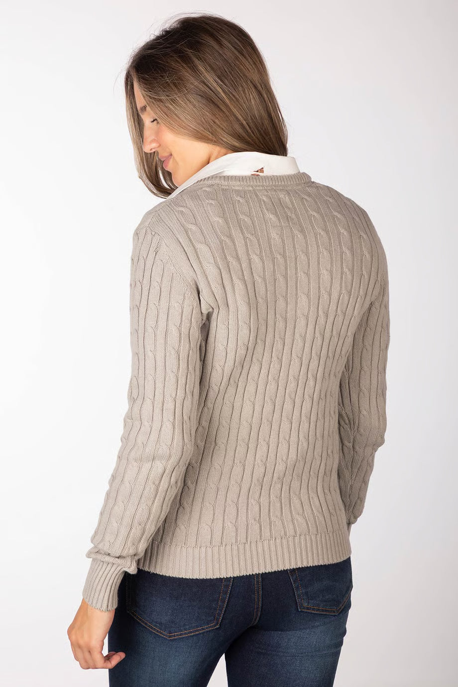 Rydale Rydale Ladies V Neck Cable Knit Jumper - Emma, 8 Colour Options