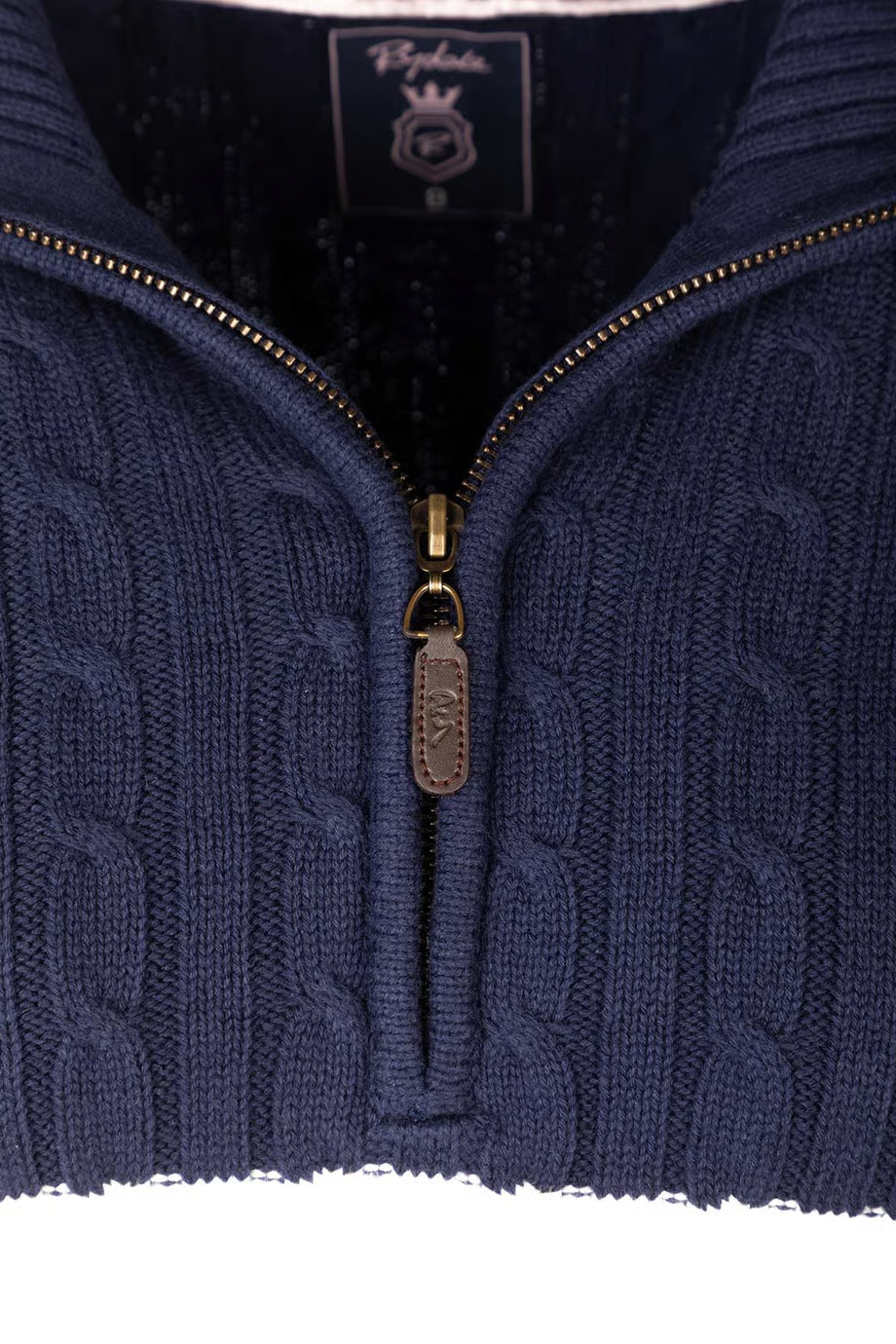 Rydale Ladies Striped Quarter Zip Jumper - Bramham -Navy.