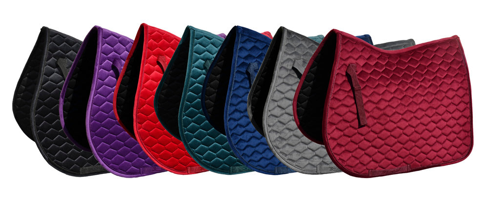 Rhinegold Velvet Hexagon GP Saddle Pad Saddlecloth, 7 Colours, 2 Sizes