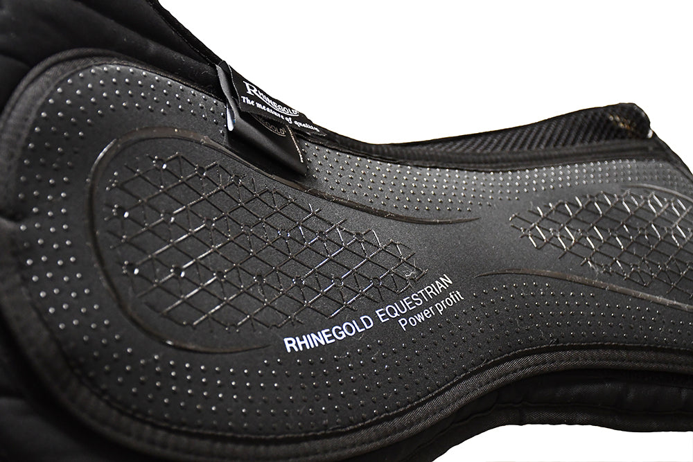 Rhinegold Luxe Lined Silicone Top Riser Pad, Black, Pony,Cob,Full