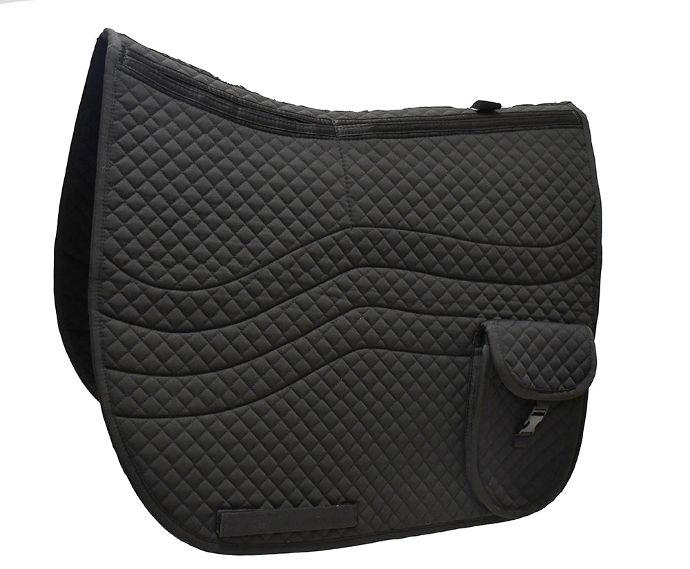 Rhinegold Side Pocket (both Sides) Interchangeable Saddlepad Black, Pony,Cob,Full