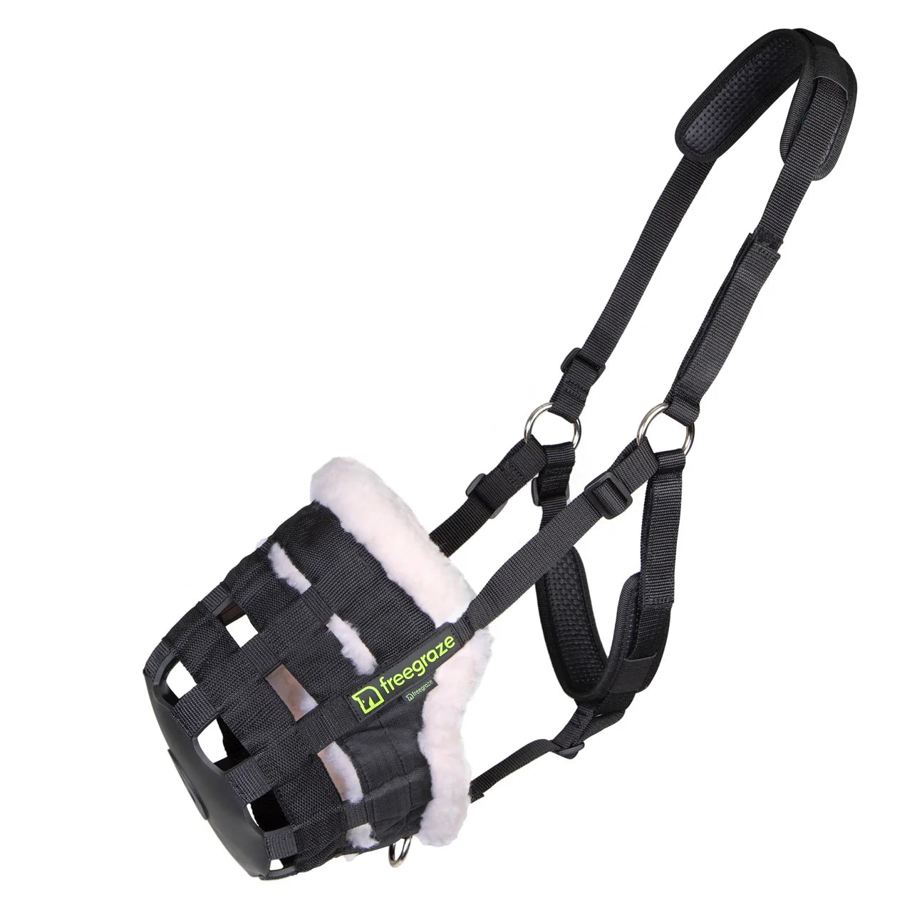 Shires Freegraze Deluxe Nylon Horse / Pony Grass Grazing Muzzle with Comfort features