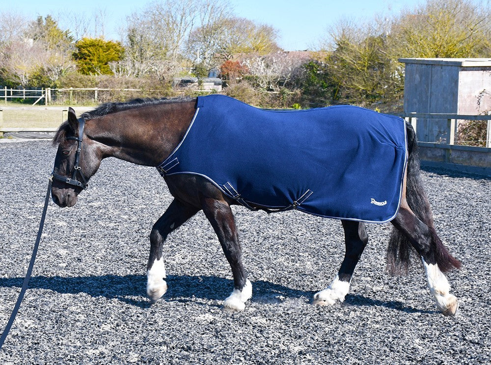 Picture of Rhinegold Fleece Horsewalker/Lunge Rug, Navy, 5'0" - 7'0"