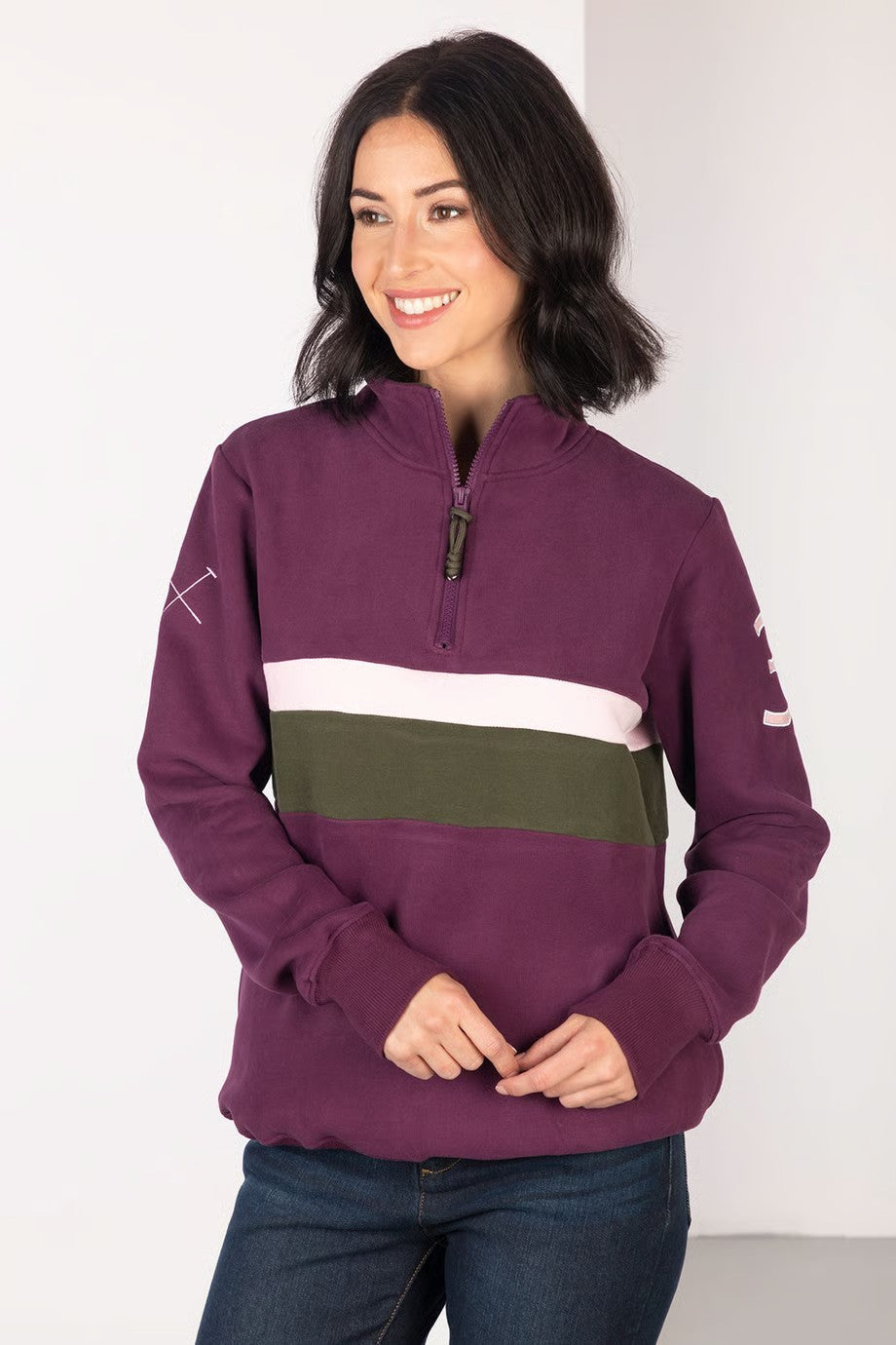 Picture of Rydale Ladies Stripe Sweatshirt - Bramham, 3 Colour Options