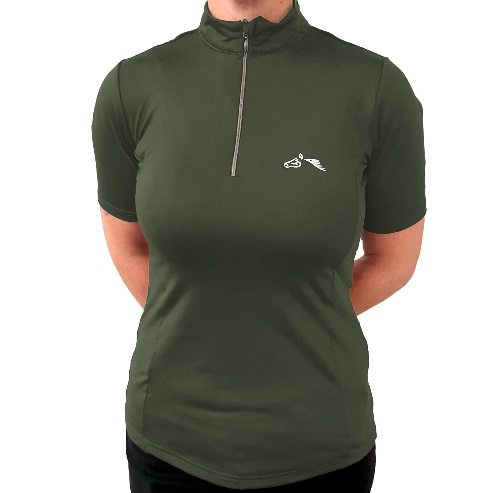 Picture of GALLOP Ladies Short Sleeve Zipped Neck Base-Layer, Womens, 6 Colours.