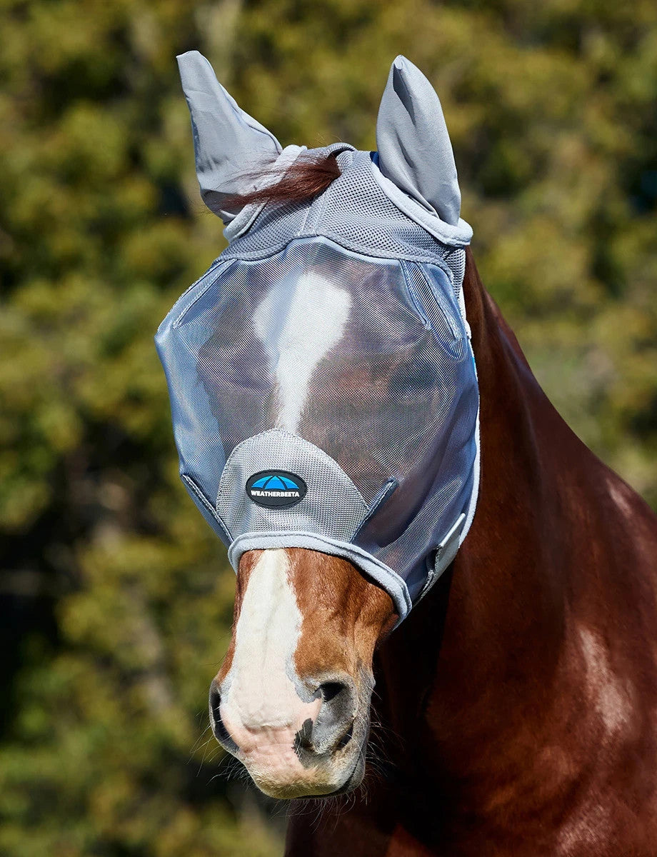 Picture of WeatherBeeta ComFiTec Durable Mesh Fly Mask With Ears, 2 Colours, UV Protection