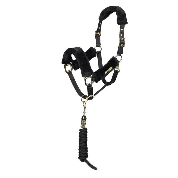 Picture of Shires ARMA Faux Fur Headcollar & Lead Rope, 3 Colours, 4 Sizes