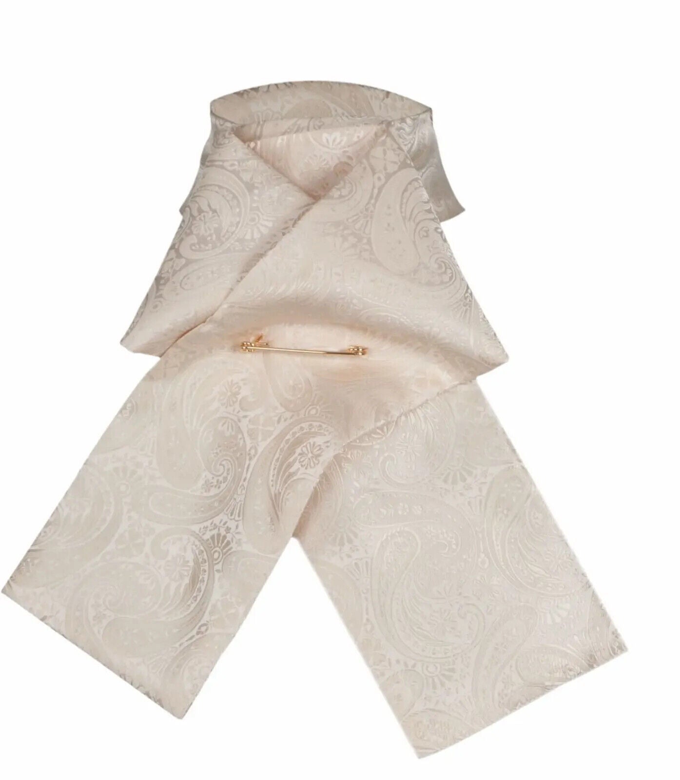 Picture of Shires Aubrion Ready Tied Brocade Riding Stock, White or Gold, 3 Sizes.