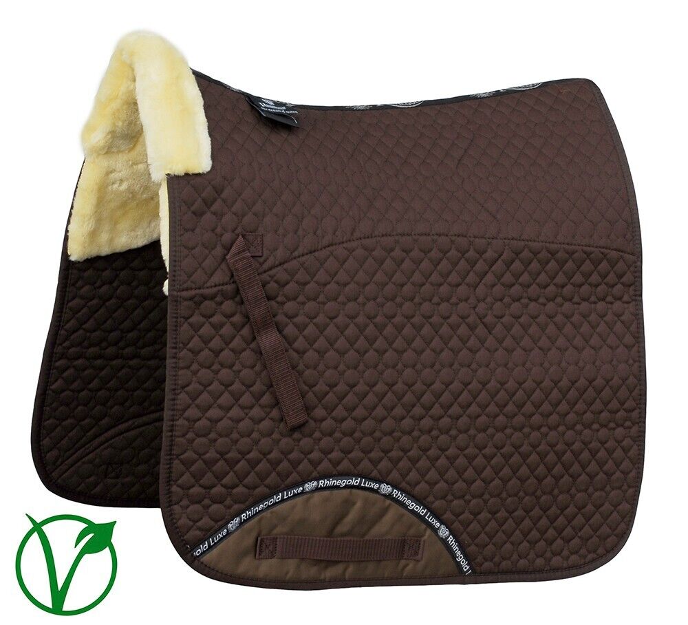 Picture of Rhinegold Luxe Fur Dressage Saddle Cloth,  5 Colour Options | Pony, Cob, Full