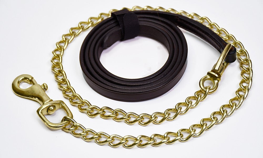 Picture of Rhinegold Leather Lead And Chain,  Black or Havana