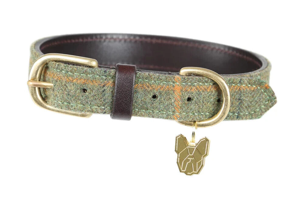 Picture of Digby & Fox Tweed Leather Lined Dog Collar, 7 Sizes, 2 Colours