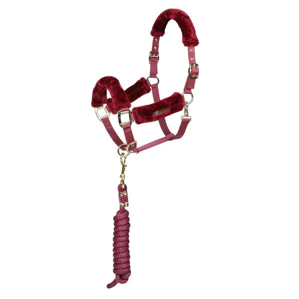 Picture of Shires ARMA Faux Fur Headcollar & Lead Rope, 3 Colours, 4 Sizes