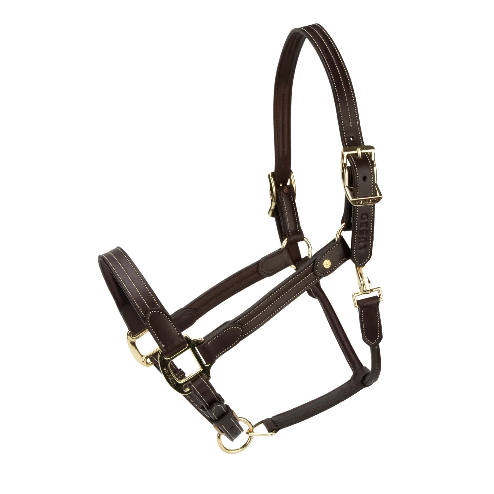 Picture of Shires Velociti Lusso Girona Leather Headcollar,  Black or Havana 4 Sizes