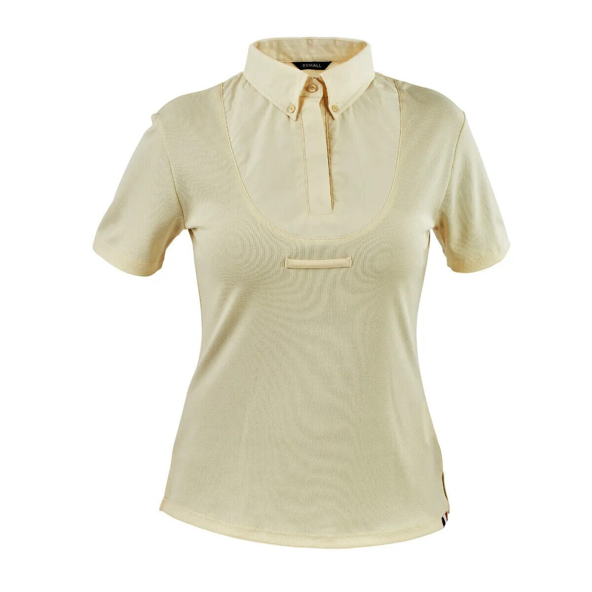 Picture of Shires Aubrion Ladies Short Sleeve Tie Shirt, Womens, White or Yellow, XXS - XXL