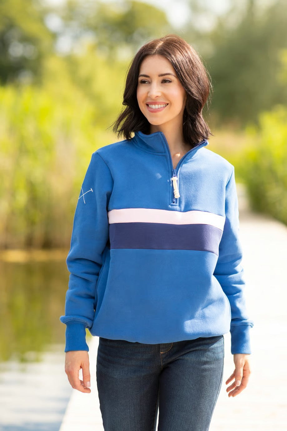 Picture of Rydale Ladies Stripe Sweatshirt - Bramham, 3 Colour Options